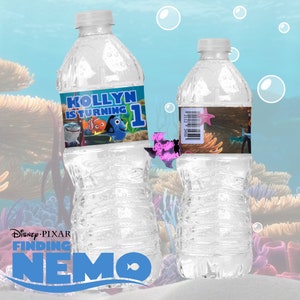 Water bottle label | Digital | Fish | Dory | Nemo | Just keep swimming | bottle label