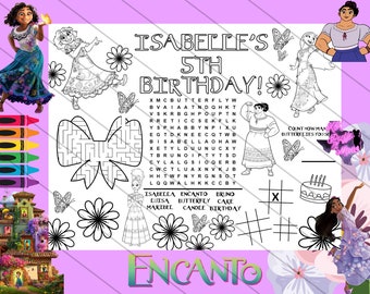 Encanto Activity Sheet | Birthday Activity Sheet | Isabella's Birthday | Color Yourself | Birthday Decor | Bruno Party Decor