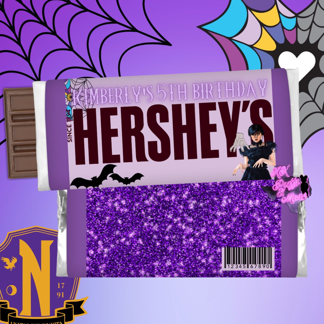 Wednesday Candy Bar Template Digital Candy Wrapper Hershey Wednesday