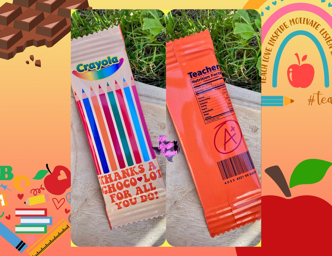 Teacher Appreciation Digital Digital Candy Bar Hershey Bar Chocolate