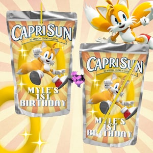 Tails Juice digital | Party Treats | Birthday juice | Birthday tail | Sonic Movie Party| Tails Label | Tails Birthday | Capri Sun label