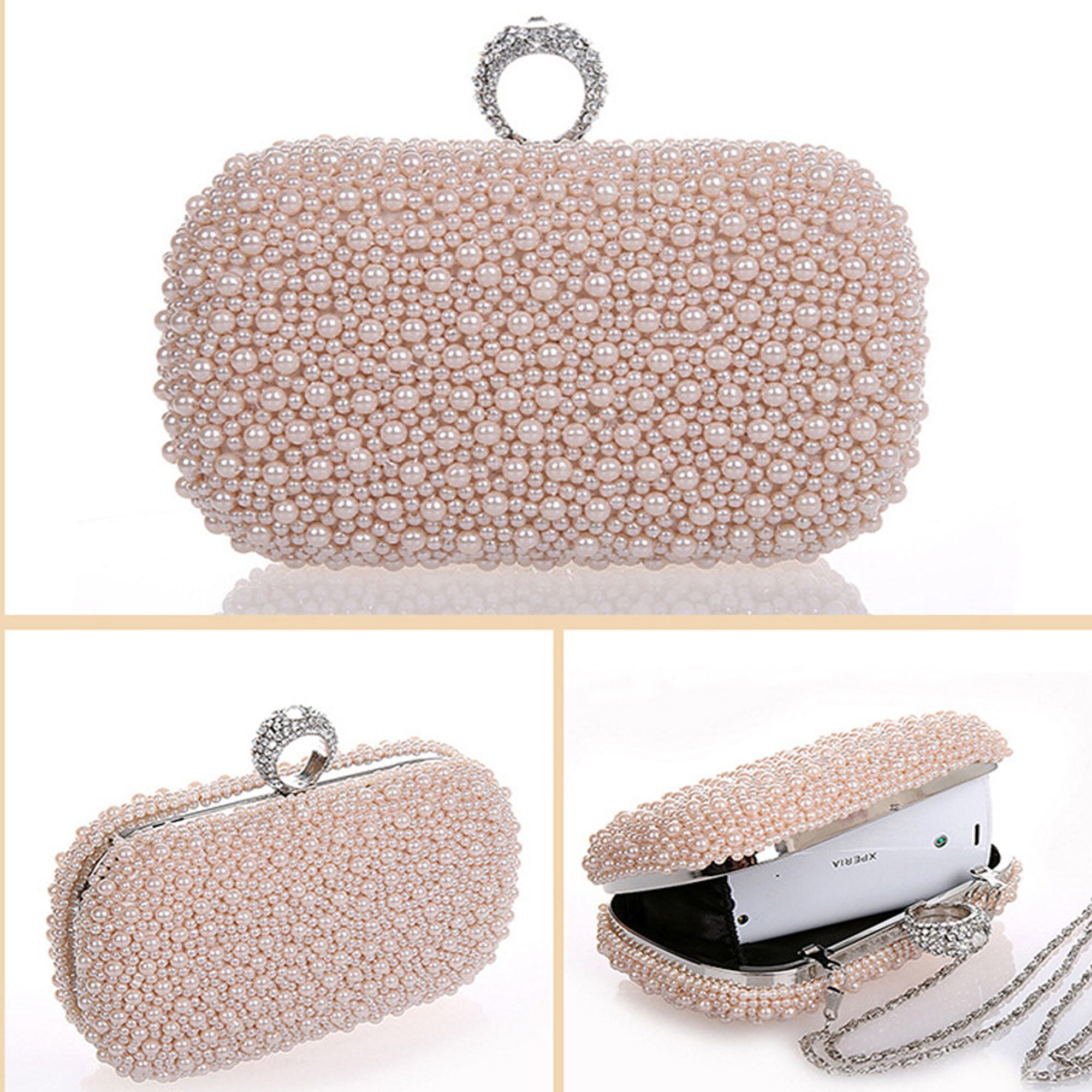 Women Evening Clutch Bags Imitation Pearl Evening Bag Evening Bag