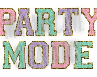 Naszywki z imitacji szenili PARTY MODE