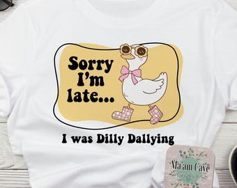 Digital File: Preppy Goose Dilly Dallying PNG