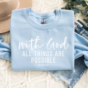 With God Anything Is Possible Svg | Christian Svg | Religious Svg | Instant Download | Sublimation | Cut File Cricut | Bible Verse Svg