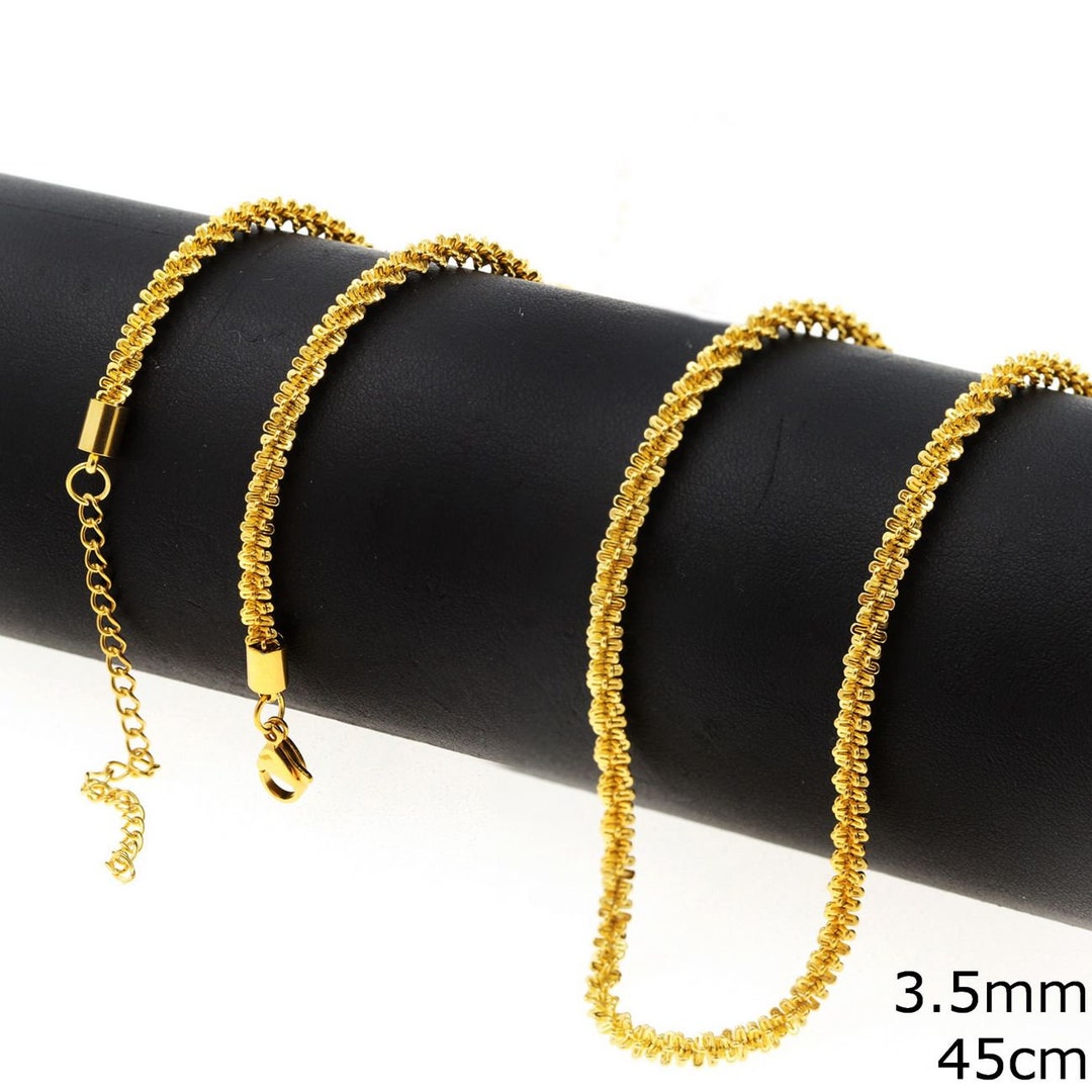 Extensores De Cadena Chapados En Oro KC - Pack De 8 Piezas (4 Tamaños) - Para Pulseras, Collares Y Tobilleras, Fácil De Usar Y Ajustar