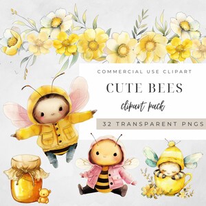 Bijen clipart, bijenkorf clipart, aquarel bij clipart, bij baby shower clipart, schattige bij thema clipart, baby honingbij, zomer clipart