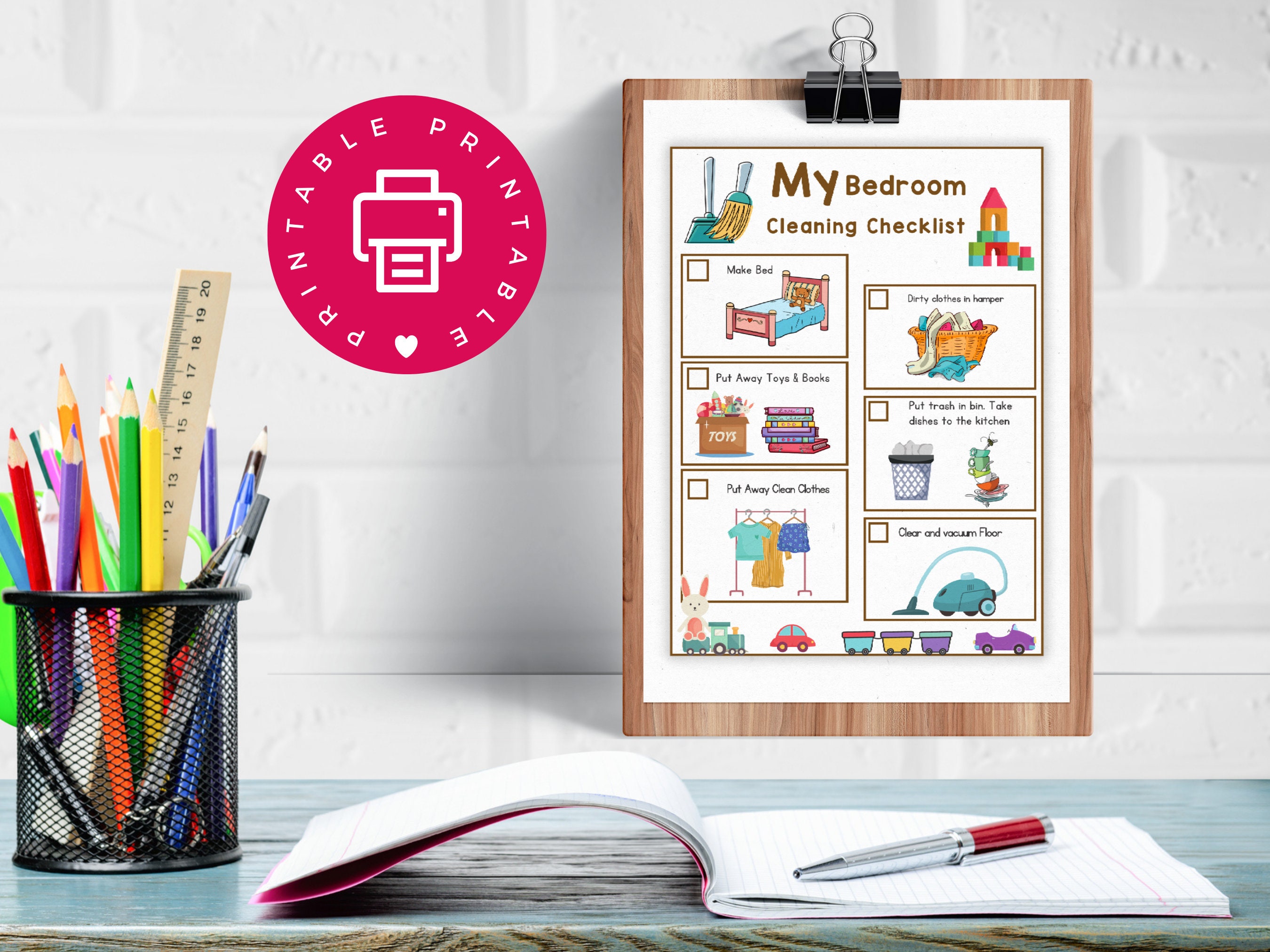 Printable Bedroom Cleaning Checklist for Kids Clean Room Checklist ...