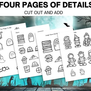Printable Halloween Kids Activity, Build A Haunted House Coloring Page ...