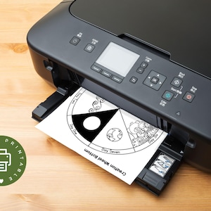 printer printing out the creation wheel craft