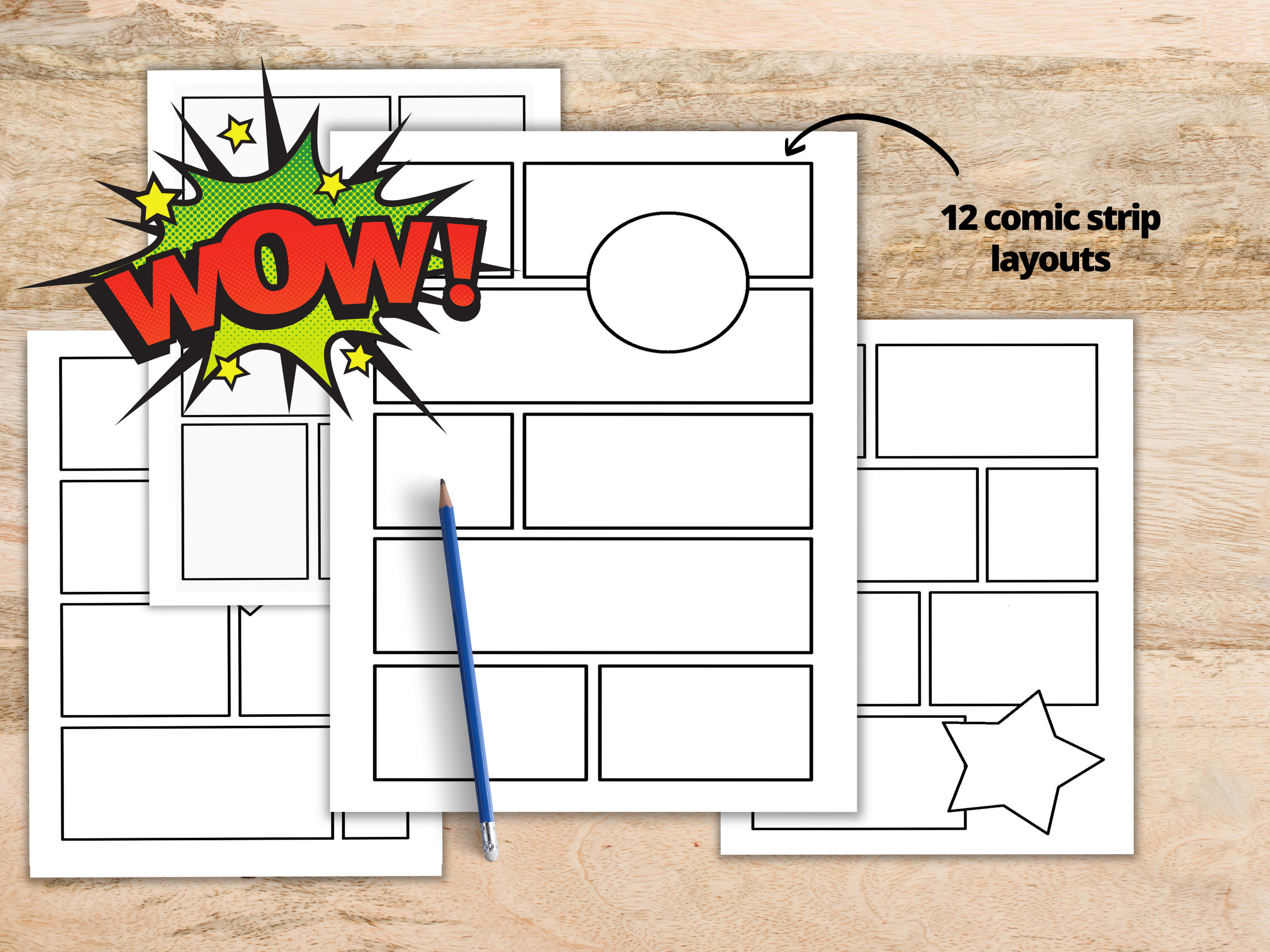 Comic Book Template, Comic Book Kit, Blank Comic Book Template, Comic