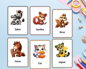 Flashcards For Kids, Alphabet Flashcards, Alphabet Printable Flashcards, Printable Flashcards, PreK Classroom Decor, Classroom Reading Decor