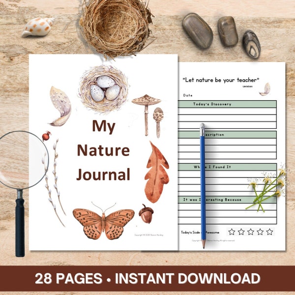 Printable Nature Journal for Kids, Nature Study Journal, Homeschool Learning Materials