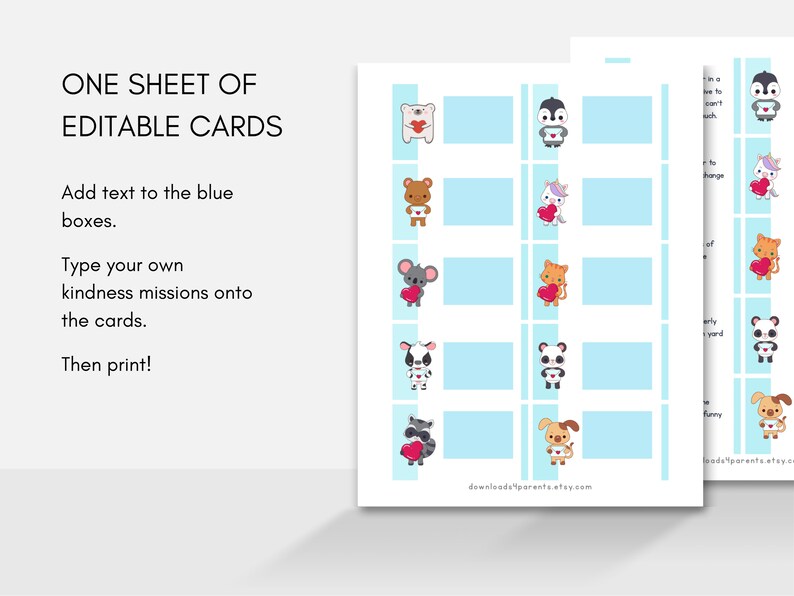 Printable Kindness Cards, Random Acts of Kindness, Printable Acts of Kindness Cards, Kindness ...