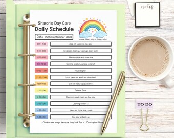 Daily Daycare Schedule, Daily Schedule For Kids, Daily Routine Printable, Daily Routine Planner