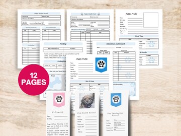 Dog Vaccination Record, Pet Vaccination Tracker, Puppy Vaccine Log, Puppy Shots Record, Fillable PDF, Printable PDF Instant Download