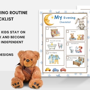 Bedtime Routine, Visual Schedule, Kids Routine Chart, Toddler Schedule ...