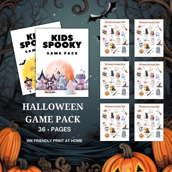 Printable Halloween Kids Activity, Halloween Activity Book, Halloween Scavenger Hunt, Halloween Kid Coloring Pages, Halloween Word Search