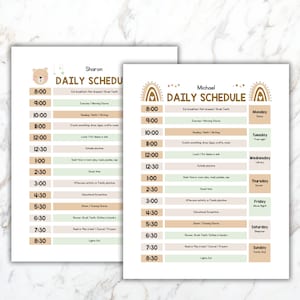 Daily Schedule, Daily Routine, Kids Daily Schedule, kids schedule- Editable PDF