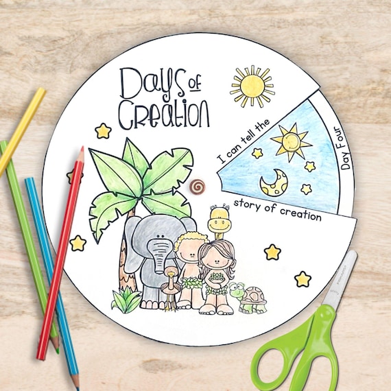 7 Days Of Creation Craft, VBS Craft, Days Of Creation Craft, Creation Wheel Craft, Creation Story Craft For Kids, Sunday School