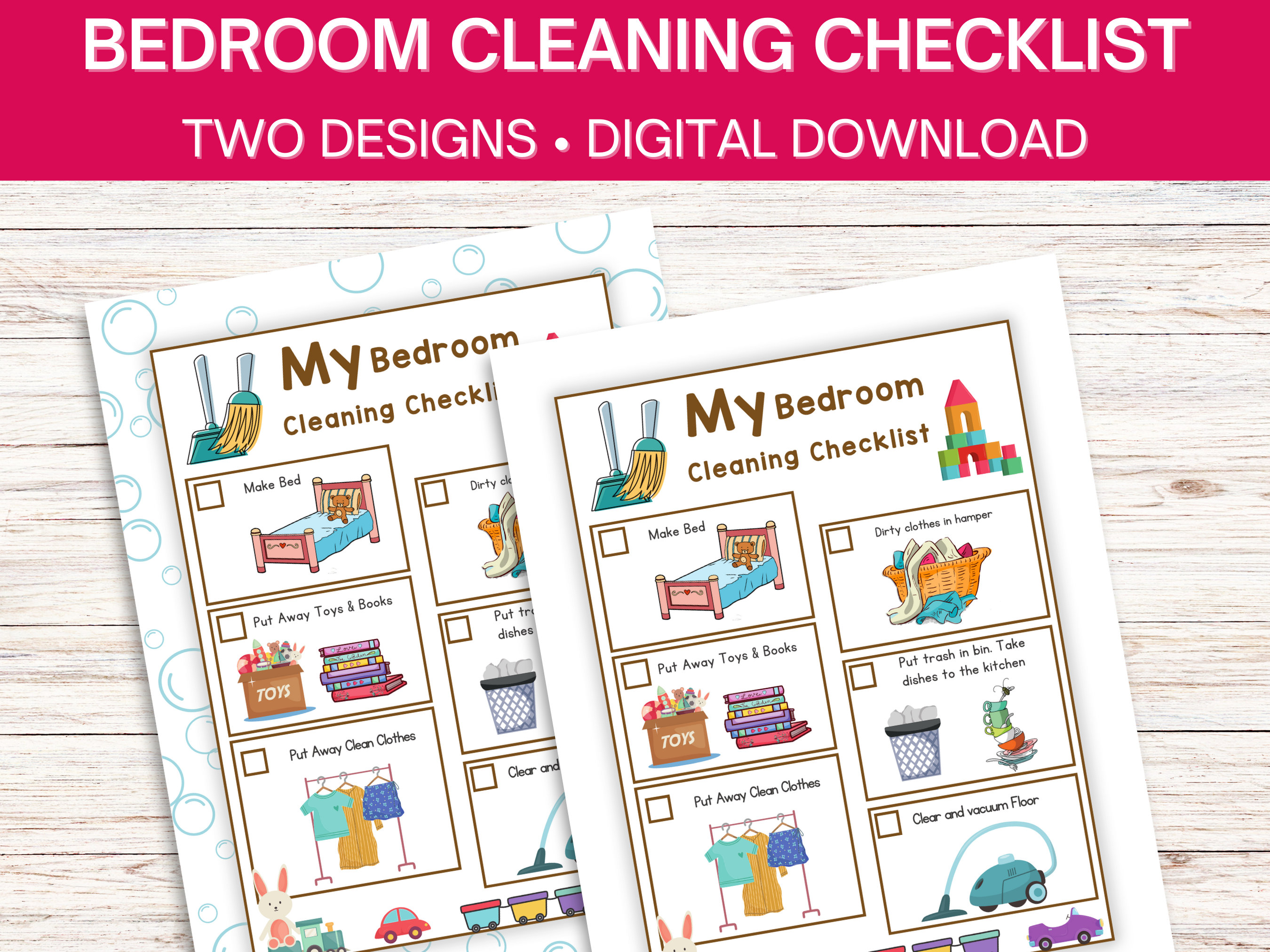 Printable Bedroom Cleaning Checklist for Kids Clean Room Checklist ...