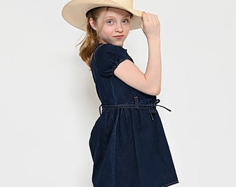 monogrammed denim dress Bria Embroidered Denim Dress Blue