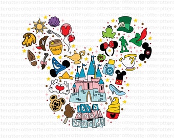 It's A Small World Png Svg, familievakantie Svg, familie-uitstapje png, Vacay-modus png, Magic Kingdom png, Mickey png, muis Svg, digitaal bestand