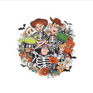 Retro Floral Toy Story Halloween Png, Halloween You&#39;ve Got A Friend In Me Png, Trick Or Treat Png, Spooky Vibes Png, Toy Story Halloween Png