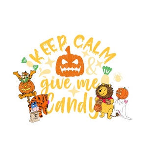 Winnie The Pooh Halloween Png, Winnie The Pooh Svg, Winnie Halloween Pumpkin Png, Winnie Halloween Sublimation, Spooky Png, Trick Or Treat