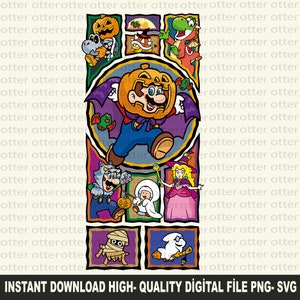 Super Mario Halloween bundle Svg, Halloween Mario Svg, Mario Svg, Mario and Friends Svg, Halloween, Digital Files,