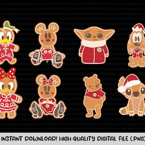 Bundle of Christmas Gingerbread Png, Christmas Cookies Svg, Christmas Squad Svg, Christmas Mouse And Friends Svg, Holiday Season Svg