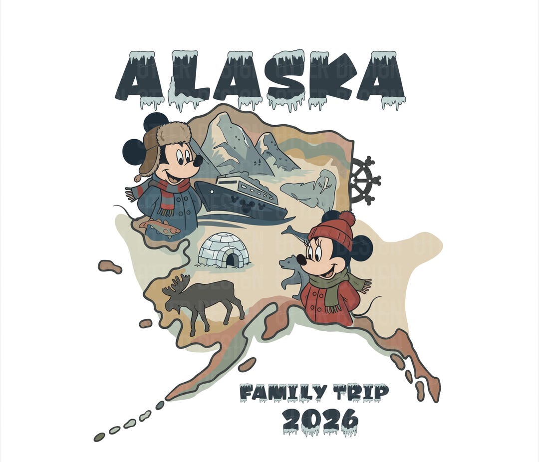 Retro Mouse Alaska Png, Cruise Line Alaska Wonder Png, Family Vacation ...