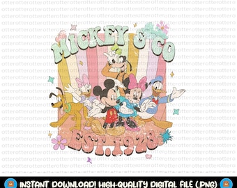 Retro Mickey & Company PNG,  Family Trip Png, Vacay Mode Png, Magic Kingdom Png, Mickey Png, Mouse Png, Digital File