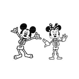 Mouse And Friends Skeleton Halloween Png, Halloween Costume Png, Trick Or Treat Png, Spooky Vibes Svg, Skeleton Halloween, Pumpkin Png