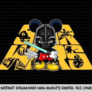 Star Wars Png, Mouse Star Wars Png, Star Wars Clipart, Darth Vader Png, Instant Download, Mouse Png, ONLY PNG