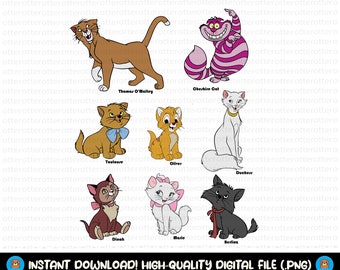 Aristogatti Svg, Aristogatti Pvg, Marie Svg, Gatto Svg, Mamma gatto Svg, Svg a strati, Design camicia Aristogatti, Sublimazione Aristogatti, Viaggio Svg