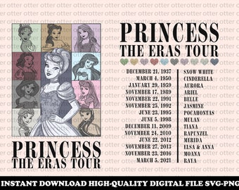 Princesse Svg, The Eras Tour Princess PNG, Princesse confort couleur Png, Princess The Eras Tour Svg