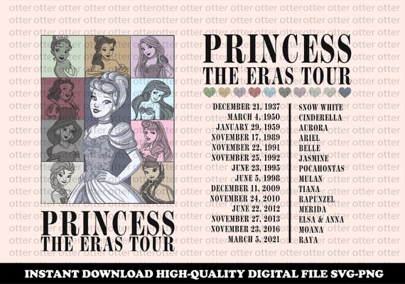 Princess Svg, The Eras Tour Princess PNG, Princess Comfort Color Png, Princess The Eras Tour Svg