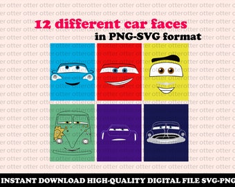 Cars Face Svg, Cars Png, Cars Face Svg, Lightning McQueen Svg, Png Cars Sublimation Design, Cars Svg Bundle, Digital File, Instant Download