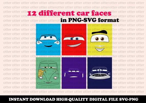 Cars Face Svg, Cars Png, Cars Face Svg, Lightning McQueen Svg, Png Cars Sublimation Design, Cars Svg Bundle, Digital File, Instant Download