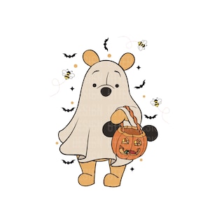 Halloween Winnie The Pooh Png, Winnie The Pooh Svg, Winnie Halloween Pumpkin Png, Winnie Halloween Sublimation, Spooky Png, Trick Or Treat