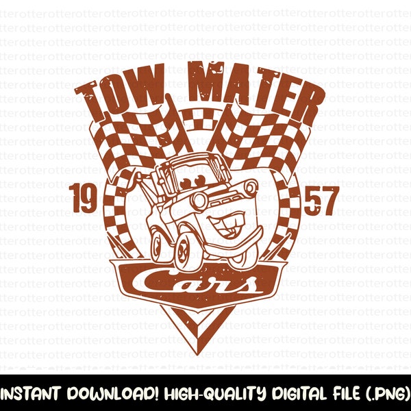 Retro Tow Mater Svg, Tow Mater Png, Retro Mater Png, Mater Png, Mater Shirt, Cars Png, Digital File, Cricut File, Tow Mater Png