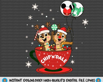 Chip and Dale Christmas Svg, Double Trouble Christmas Png, Christmas Couple Svg Png, Christmas Friends Svg Png, Digital File