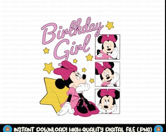 Birthday Girl Png, Mouse Birthday Png, Happy Birthday Png, Family Vacation Png, Magical Kingdom, Png do sublimacji, Birthday Svg, Cricut