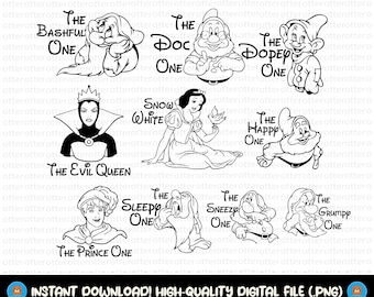 Seven Dwarfs Png, Seven Dwarfs Svg, Svg Files For Cricut, Family Matching Png, Family Trip Png, Birthday Squad Png, Family Vacation Svg