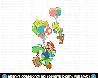 Super Mario Svg, Super Mario Svg, Mario Matching Svg, Pacote Mario Svg, Peach Bowser Yoshi Toad Luigi Daisy Svg, Mario Sublimation Svg
