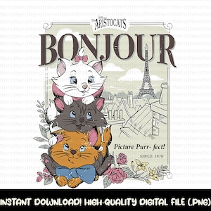 Aristocats Svg, Aristocats Pvg, Marie Svg, Cat Svg, Cat Mom Svg, Layered Svg, Aristocats Shirt Design, Aristocats Sublimation, Trip Svg