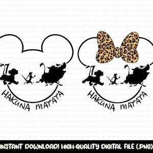 Hakuna Matata Svg Bundle, Hakuna Matata Svg, Family Trip Svg, Hakuna Matata, Lion King Simba Svg, Hakuna Matata Png, Mouse Family Svg