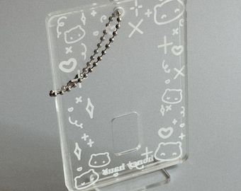 Transparent Kitty Doodle Acrylic Photocard Holder