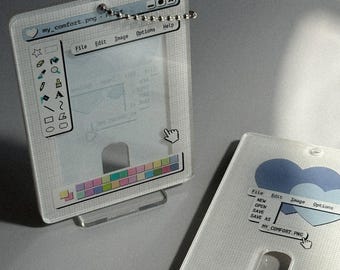 Early 2000s Microsoft Paint Acrylic Photocard Holder (Blue Version)